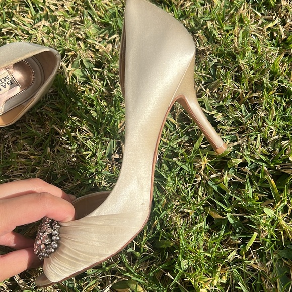 Badgley Misckha gold champagne heels sandals size 7 - Picture 5 of 7